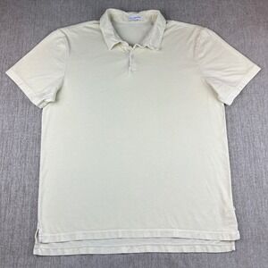 James Perse Cream Supima Cotton Short Sleeve Polo Shirt Men's Size 4 XL Made USA
